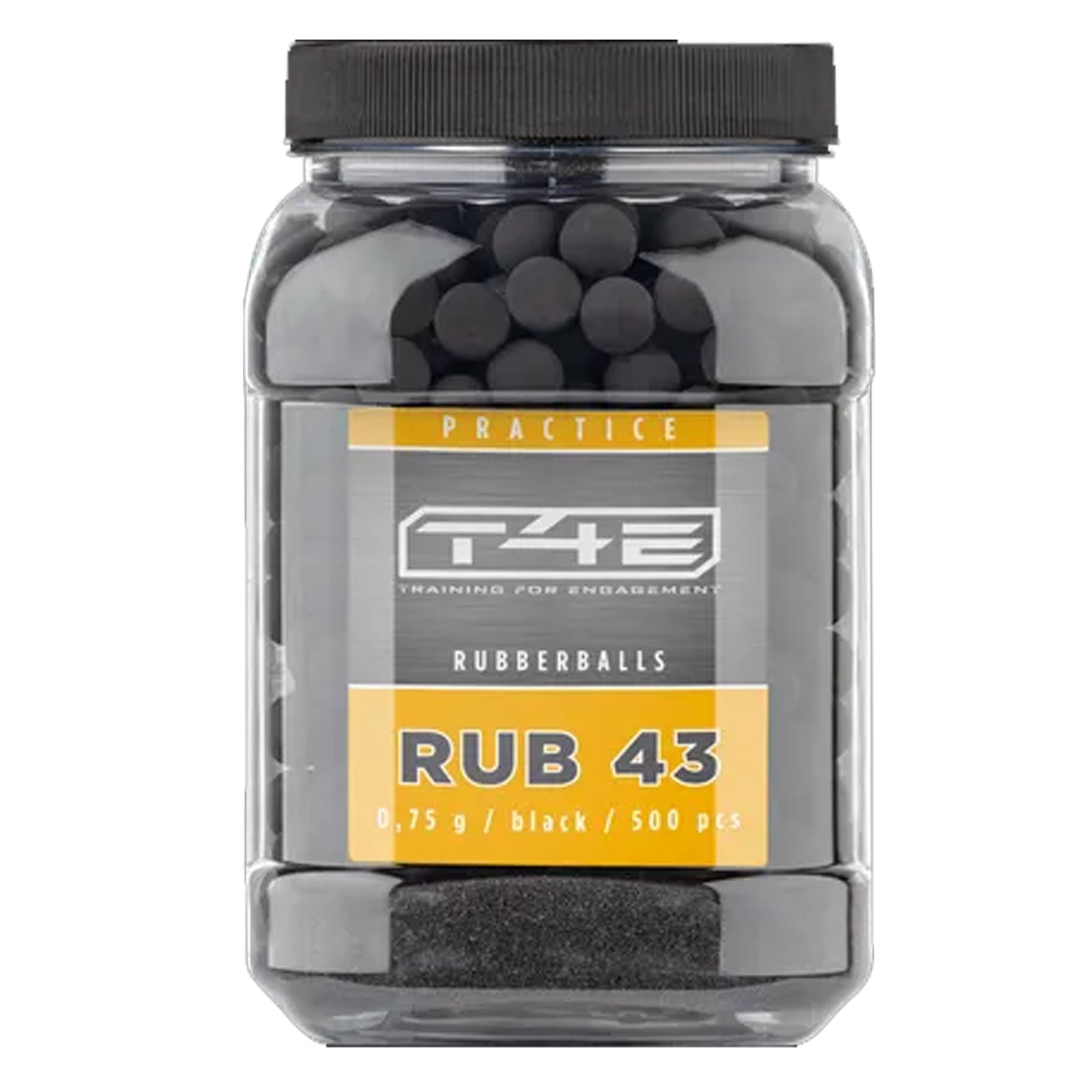 T4E Practice RUB 43 Rubberballs / Gummigeschosse cal.43 - 500 Stück