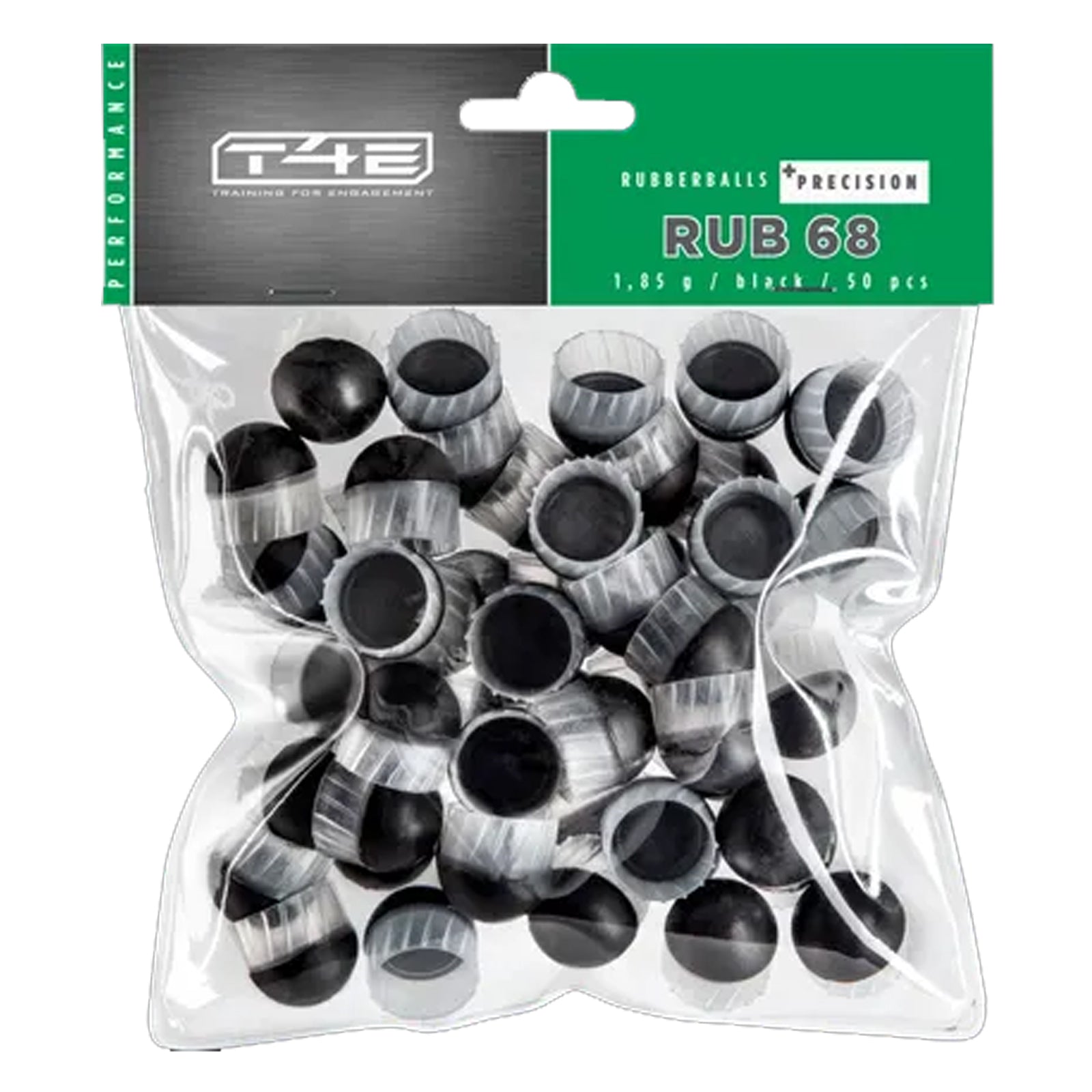 T4E Performance RUB 68 Prec Rubberballs / Gummigeschosse Cal.68 - 50 Stück